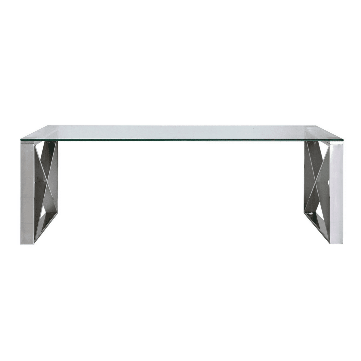 Zenith Stainless Steel Coffee Table Corcorans Furniture Carpets Zenith Stainless Steel Coffee Table With A Clear Glass Top