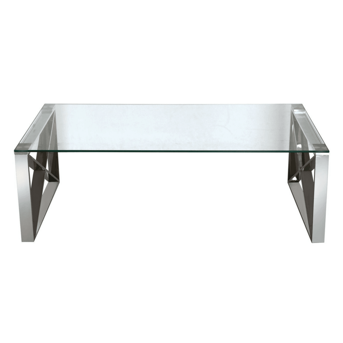 Zenith Stainless Steel Coffee Table Corcorans Furniture Carpets Zenith Stainless Steel Coffee Table With A Clear Glass Top